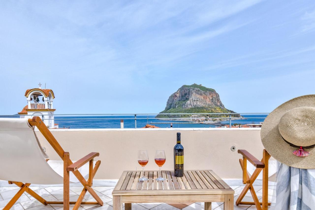 Monemvasia Modern Flat With Panoramic Sea View Luaran gambar
