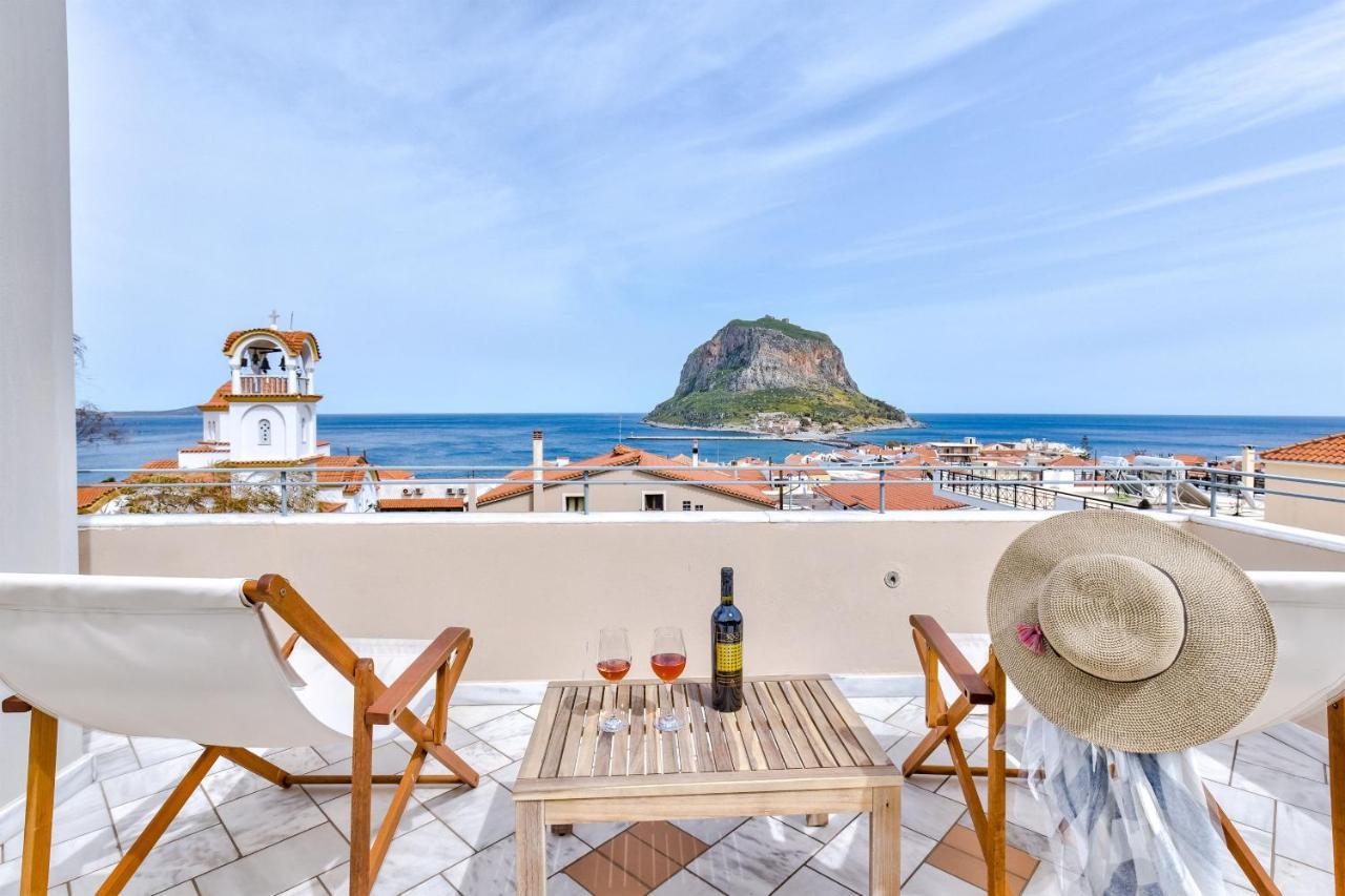 Monemvasia Modern Flat With Panoramic Sea View Luaran gambar